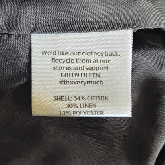 Eileen Fisher Woman 1X Black & White Tweed Leather Trim Full Zip Blazer Jacket - Picture 11 of 13